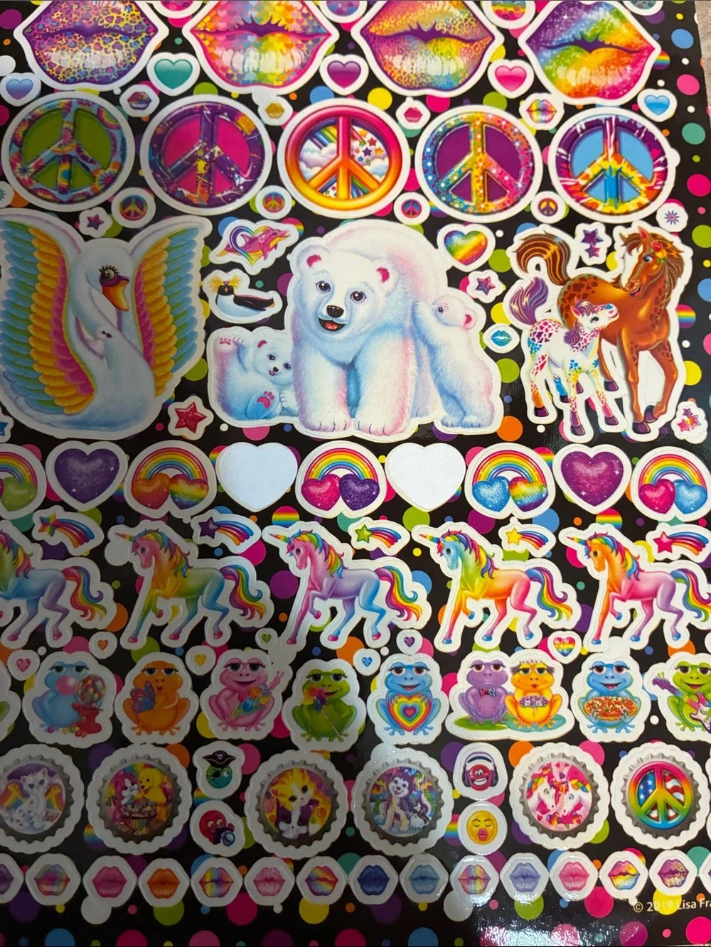 Lisa Frank Rainbow Sticker Pack over 500 missing 2 small heart stickers